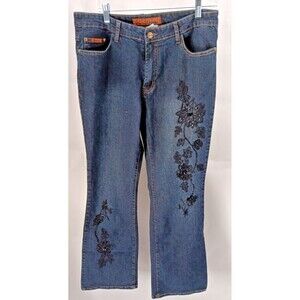 Daniel Jeans - Women's Size 17-18 Decorated Flare 5 Pocket Blue Denim